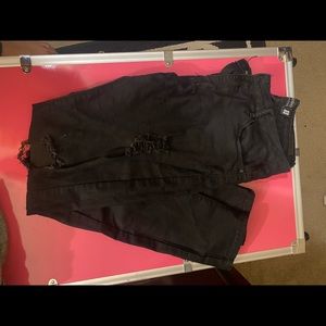 Black distressed jeans
